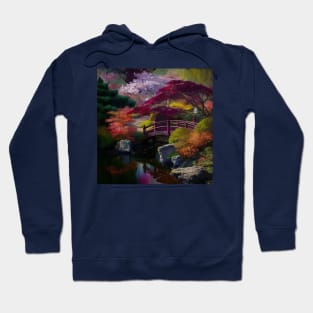 Japanese Garden with Bridge Hoodie